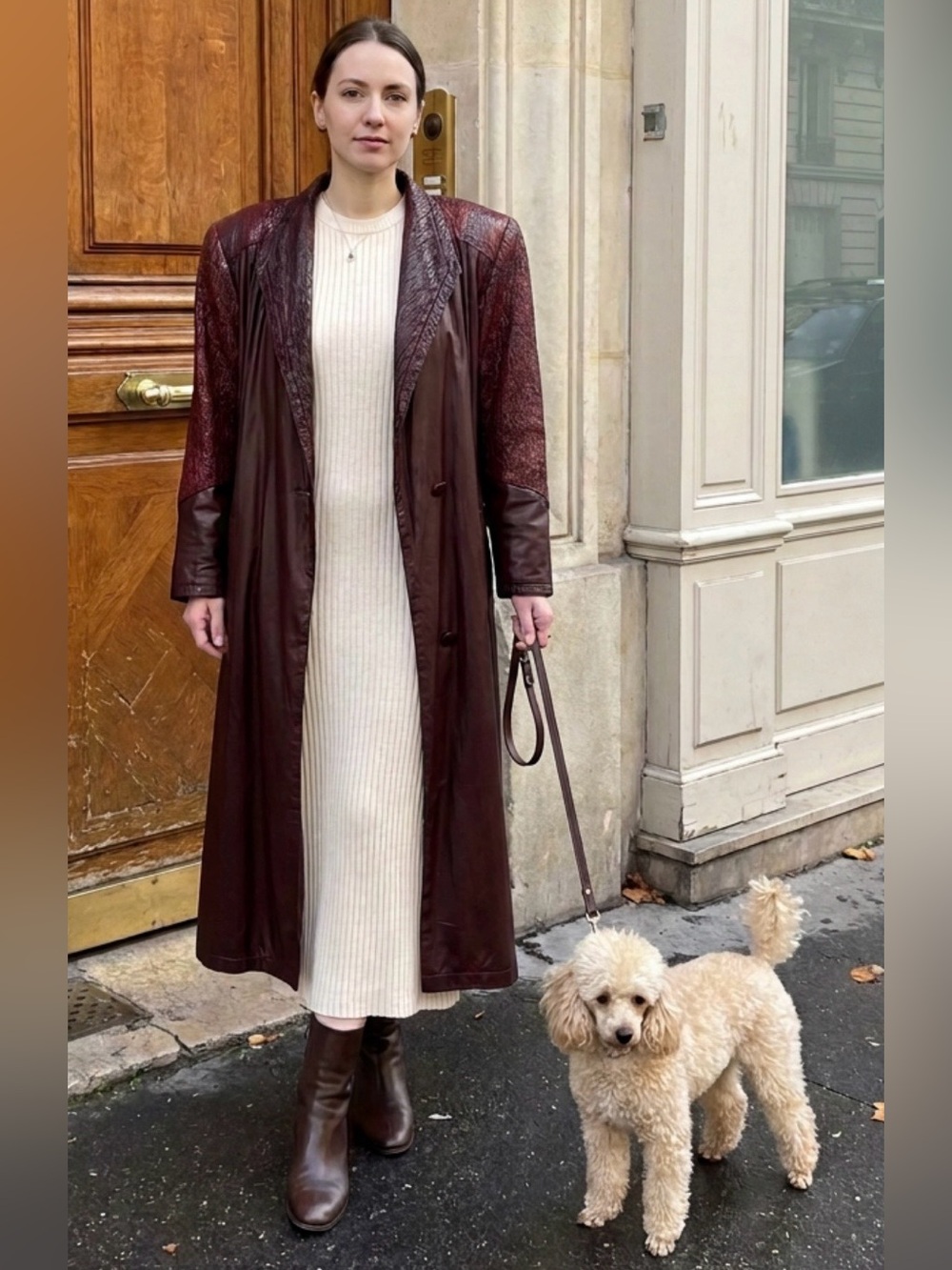 🇨🇦Vintage Burgundy Raincoat Trench Shell w/ Removable Fur Lining -4 Season Coat